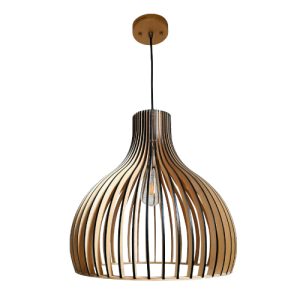 LAMPARA MADERA 6718S 1*E27120V WD6718 BK