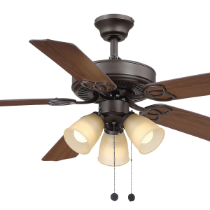 ABANICO 5ASPAS 52""C/VIDRIO LED SAN MARINO NICK