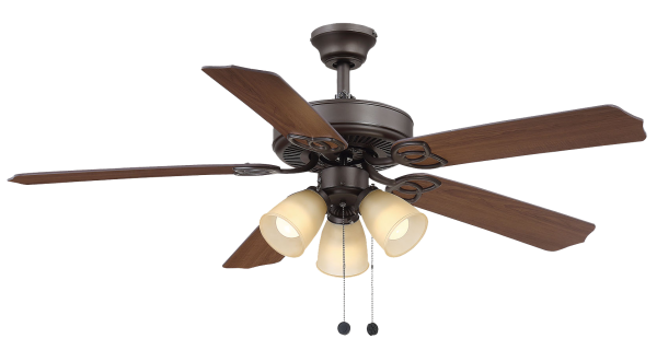ABANICO 5ASPAS 52""C/VIDRIO LED SAN MARINO NICK